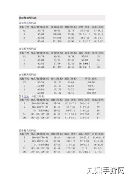 国产尺码和欧洲尺码表约：中欧尺码对照指南