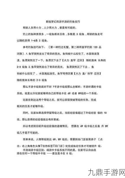 龙之谷手游钓鱼技巧全解析，享受悠闲时光，收获满满惊喜