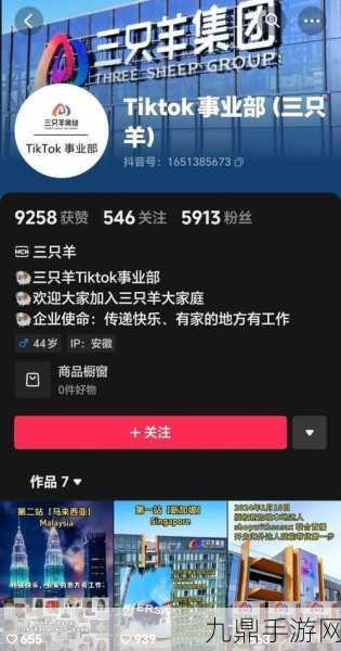 疯狂小杨哥扬帆出海，三只羊TikTok小店手游新风尚