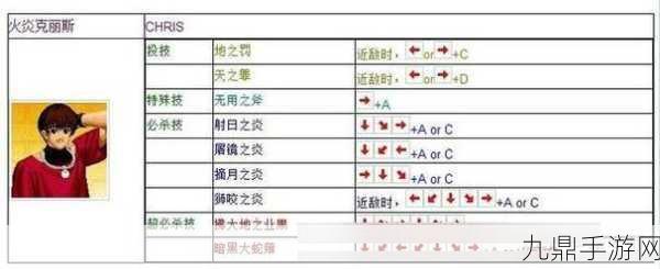 98拳皇真克里斯连招秘籍大公开