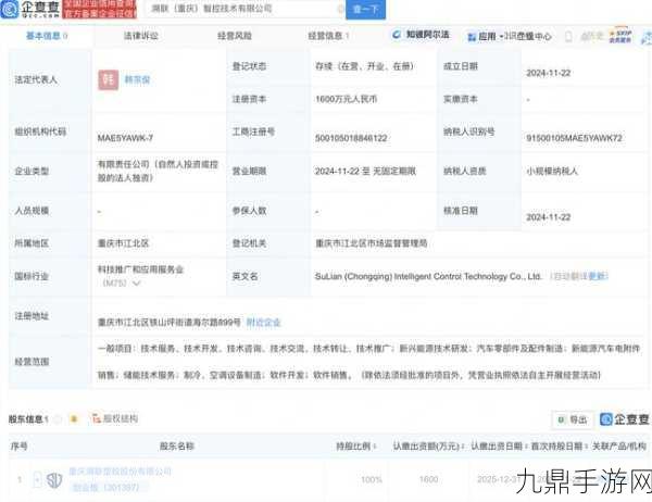 溯联股份跨界智控，重庆新公司助力手游技术革新？