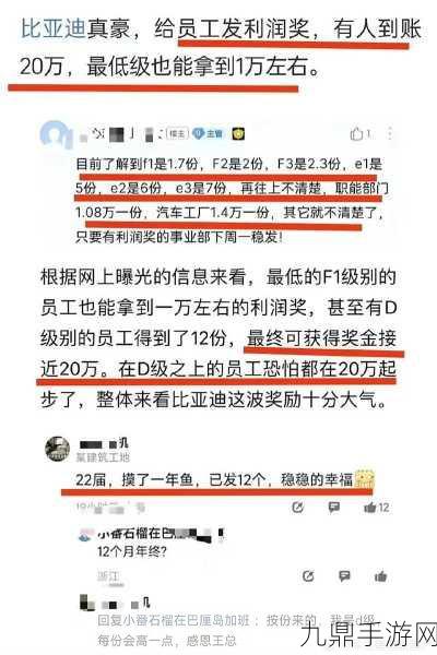 比亚迪豪掷利润奖，手游玩家羡慕不已，年终奖还能这么玩？